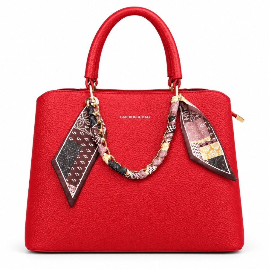 Jazmery Scarf Chain Structured Handbag